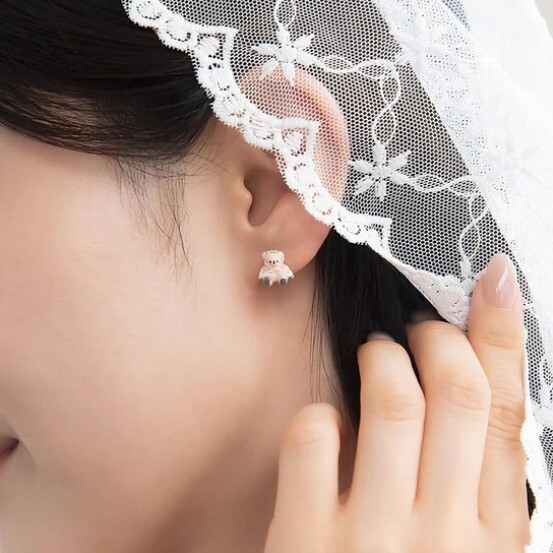 Ayatorie 小熊婚禮耳環