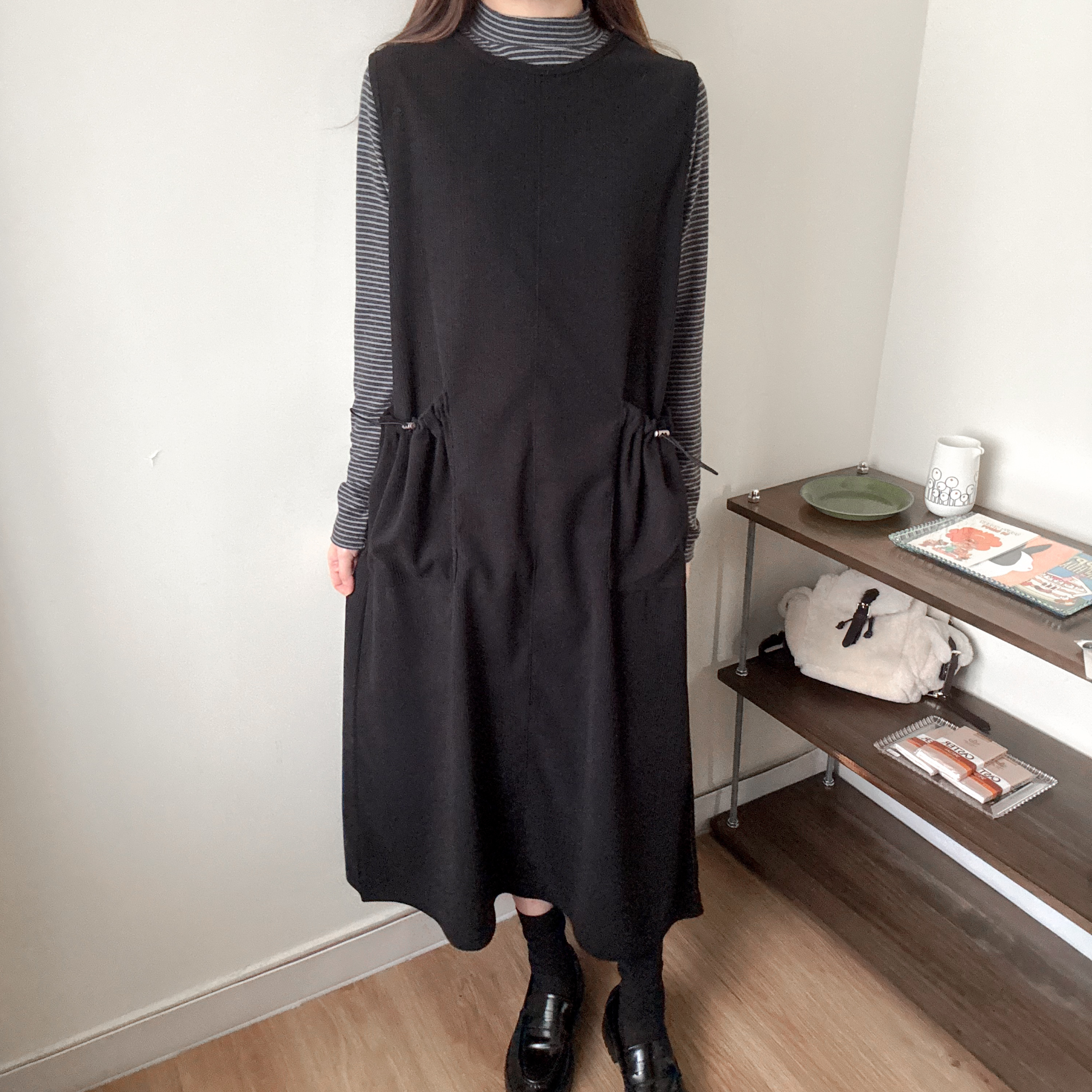 束袋燈芯絨背心裙