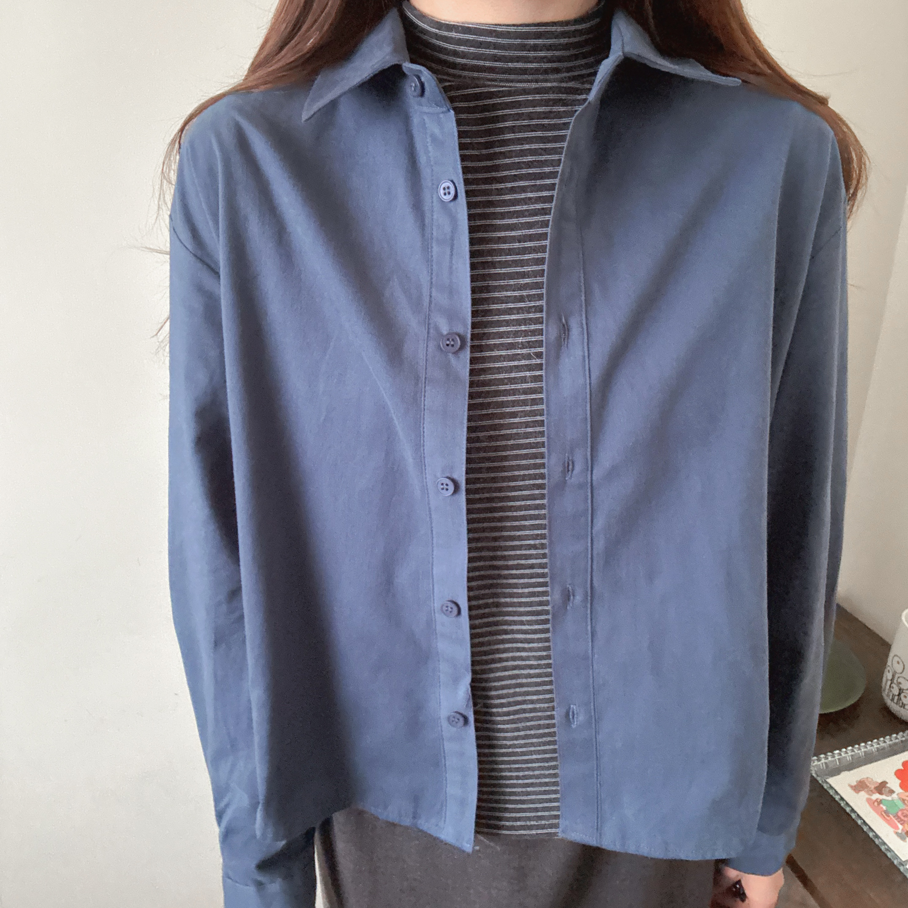 洗水棉短身恤衫