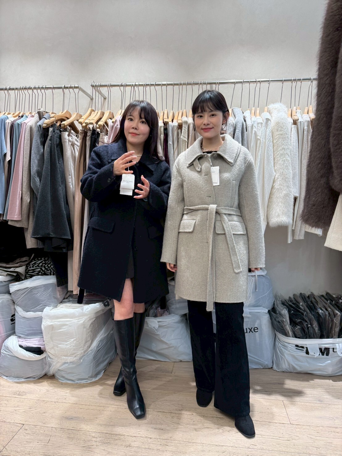 SG5221 挺身綁帶羊毛大衣外套