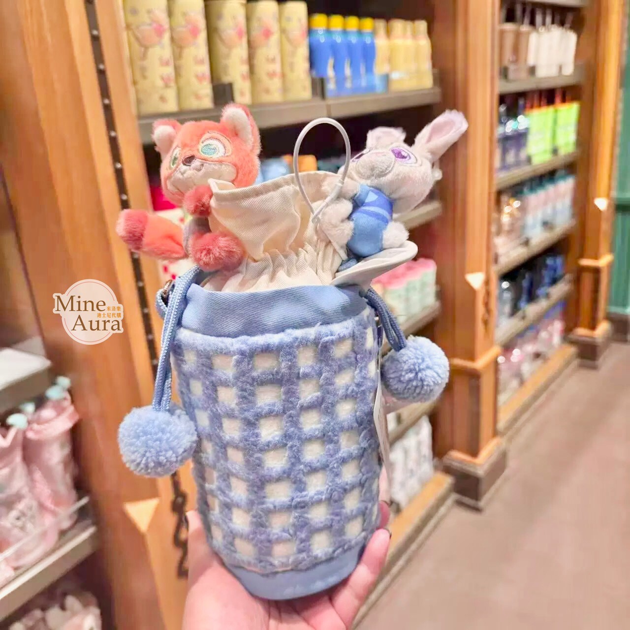 哈茱蒂 Judy 兔 胡尼克 Nick 保溫瓶 水杯 + 格紋 造型杯套 動物方城市 Zootopia -上海迪士尼樂園