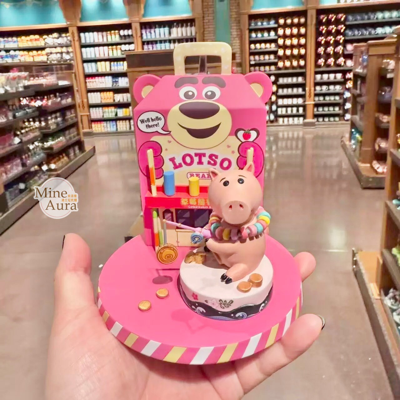 熊抱哥 Lotso 火腿豬 Ham 釣魚 場景 造型 相片夾 擺飾品 玩具總動員 Toy Story -上海迪士尼樂園