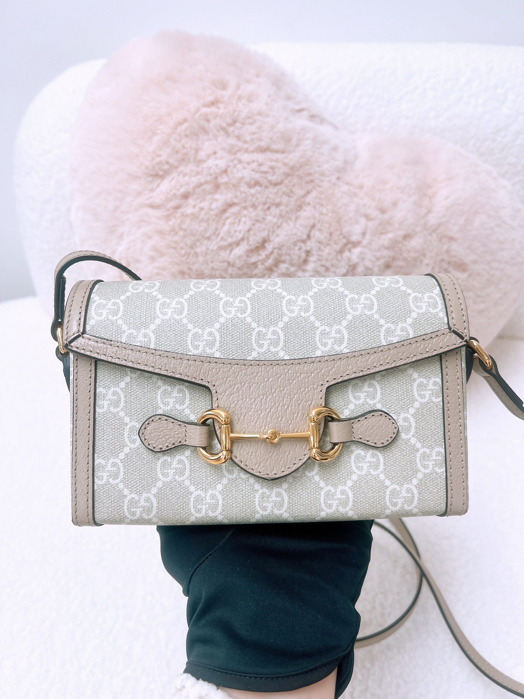 Gucci 1955 horsebit mini bag beige