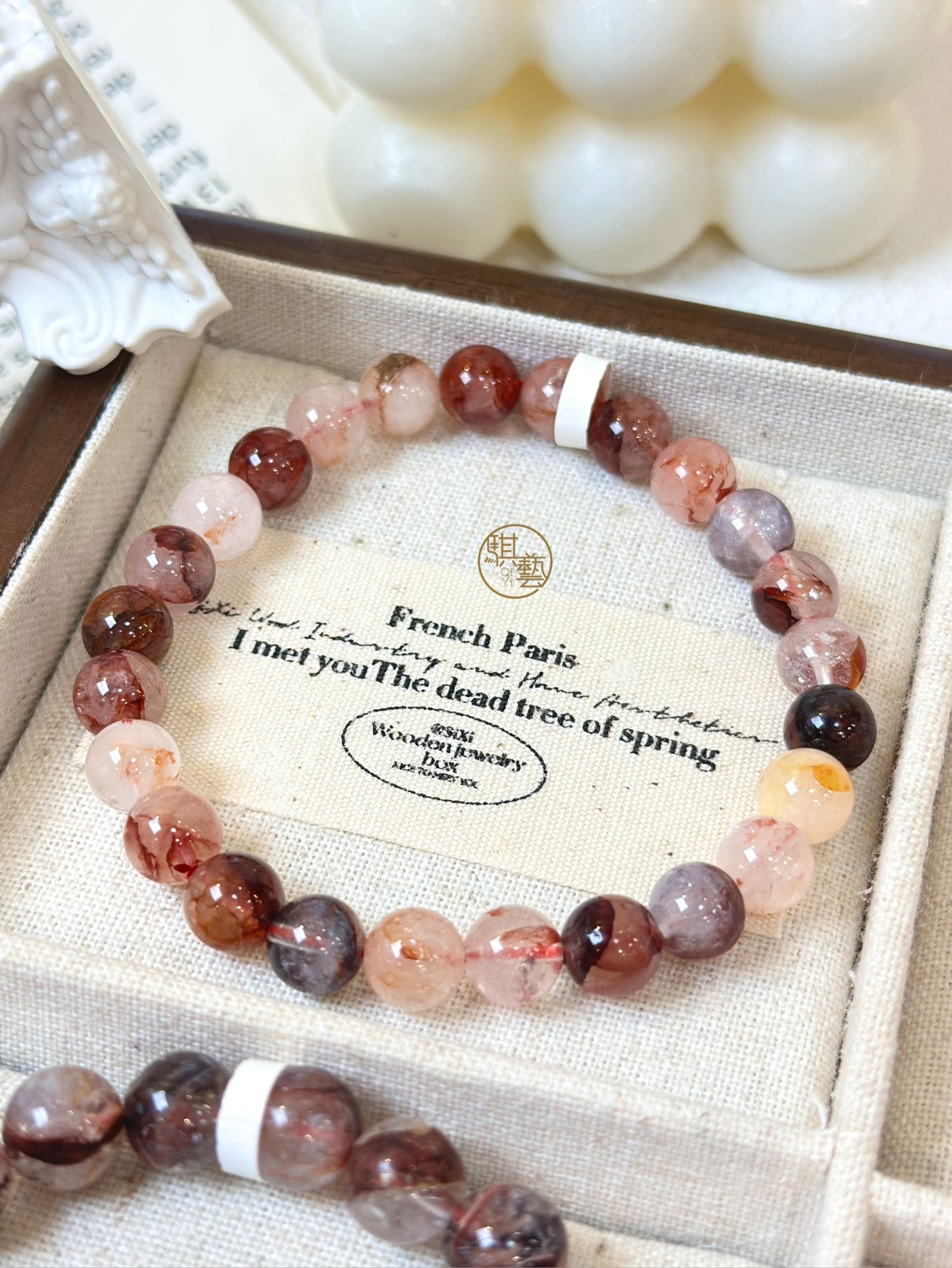 紅膠花手串｜戀愛能量・好人緣・柔美磁場（8mm+）