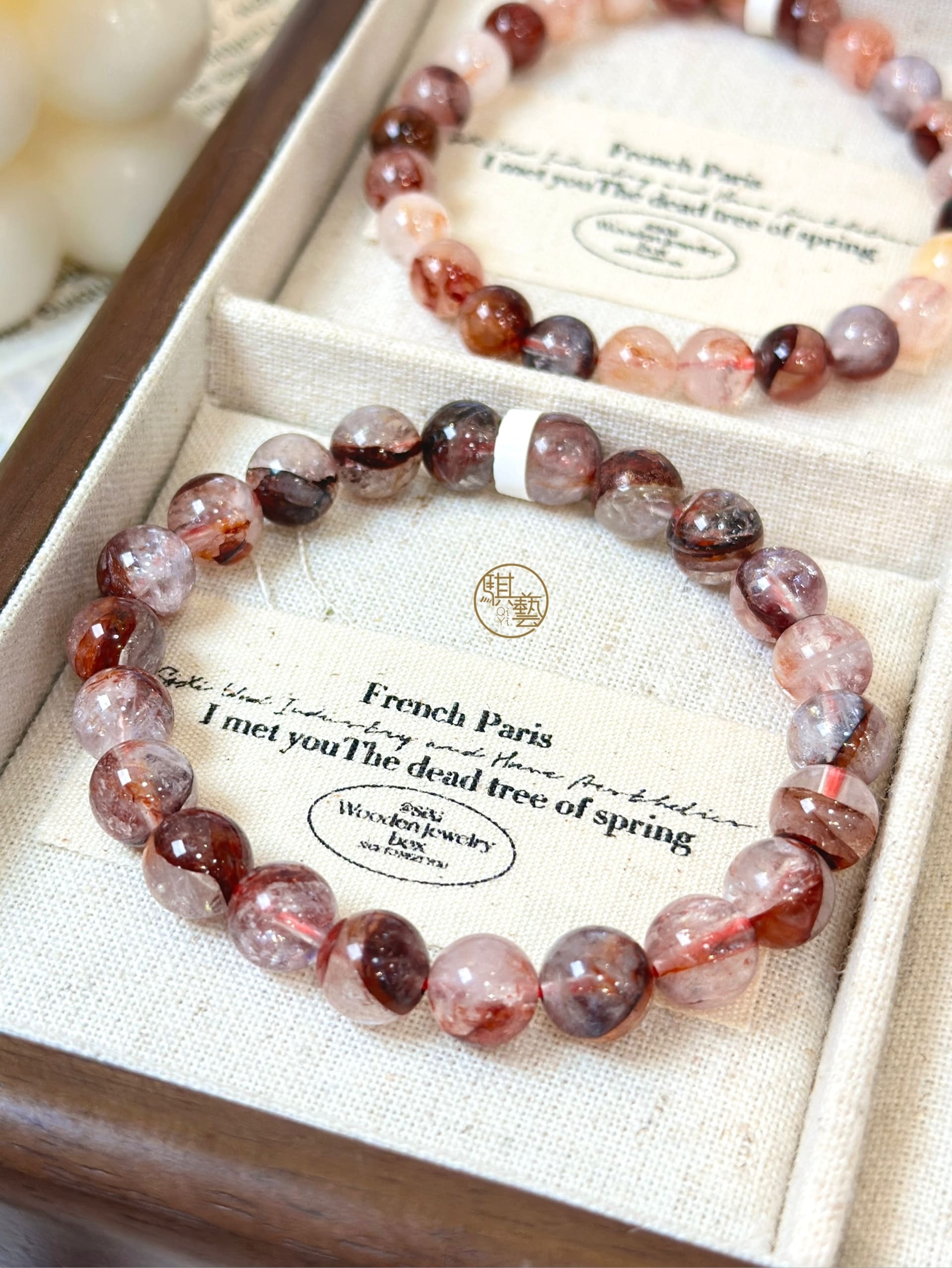 紅膠花手串｜戀愛能量・好人緣・柔美磁場（8mm+）