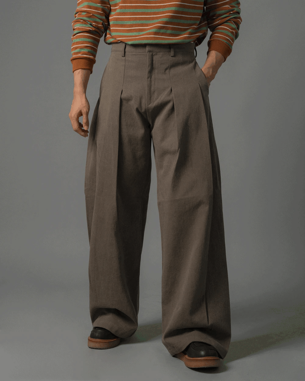 Ford 深褶棉質長褲