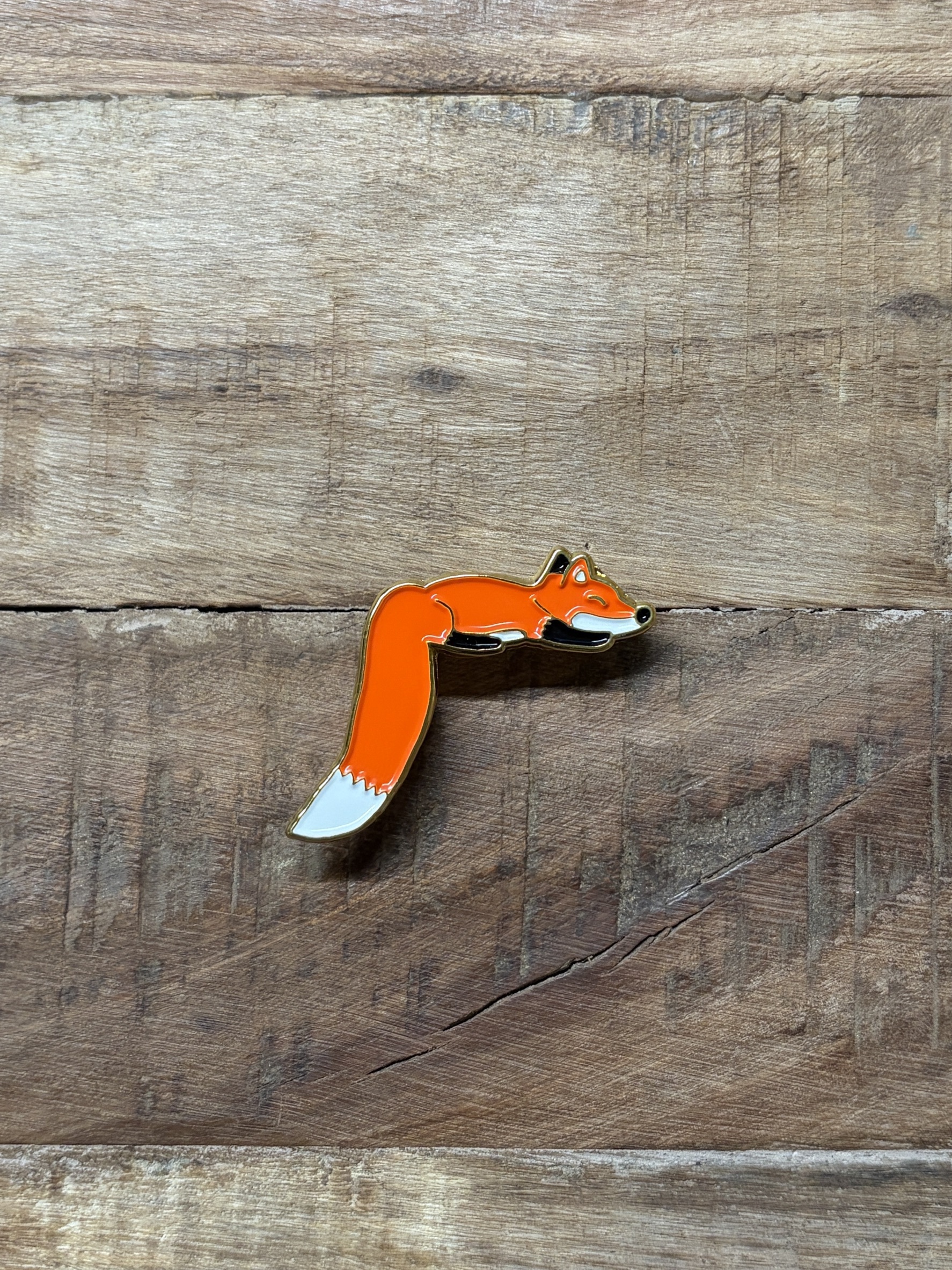 狐狸的「ㄏ」/銅烤漆金屬徽章/注音符號系列