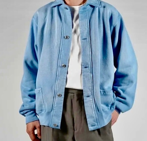 LAST PCS: A.PRESSE VINTAGE SWEAT CARDIGAN (25AAP-05-08) - BLUE SIZE 3 PRE ORDER ITEM (預訂中)