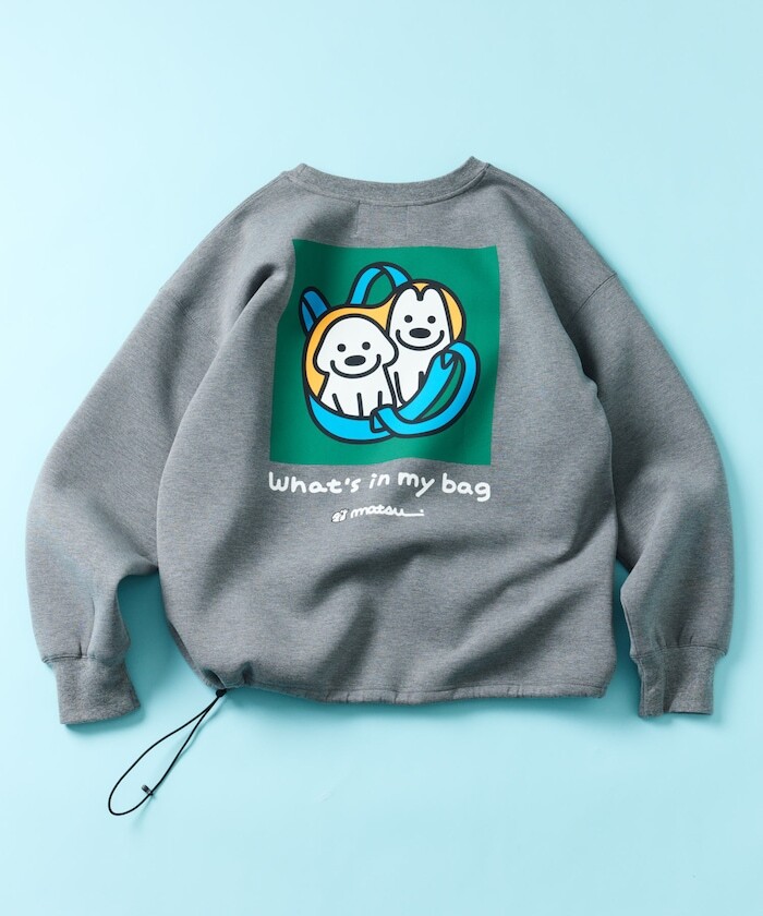 『代購商品』2025AW FREAK'S STORE x matsui 日本 插畫家 松井先生 "Take Me" Drawcord Back Print Crew Neck Sweatshirt 聯名 別注款 狗狗 購物袋 大學T 1021248901165