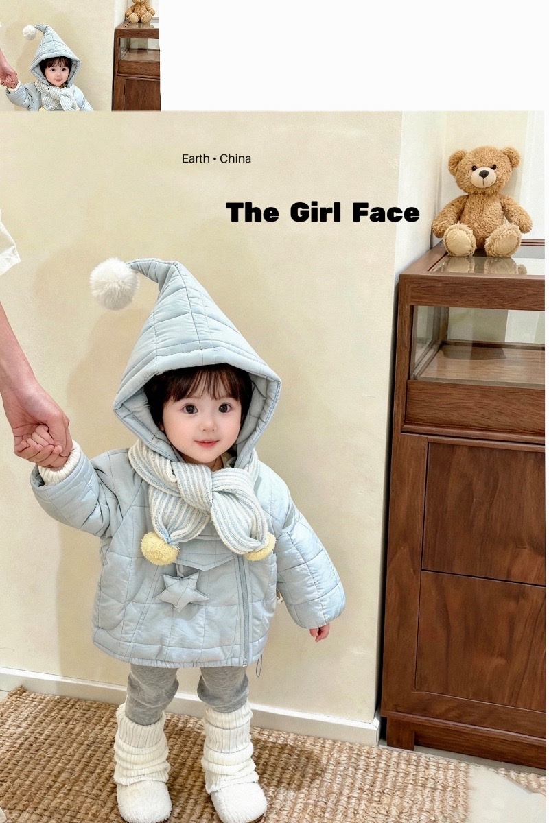 藍精靈夾棉加厚外套