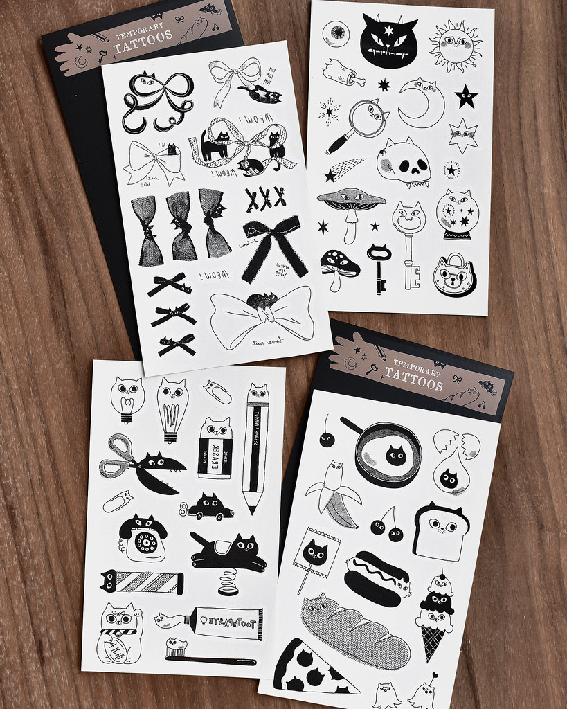 大芝麻小花生．貓貓 紋身貼紙 共四款
