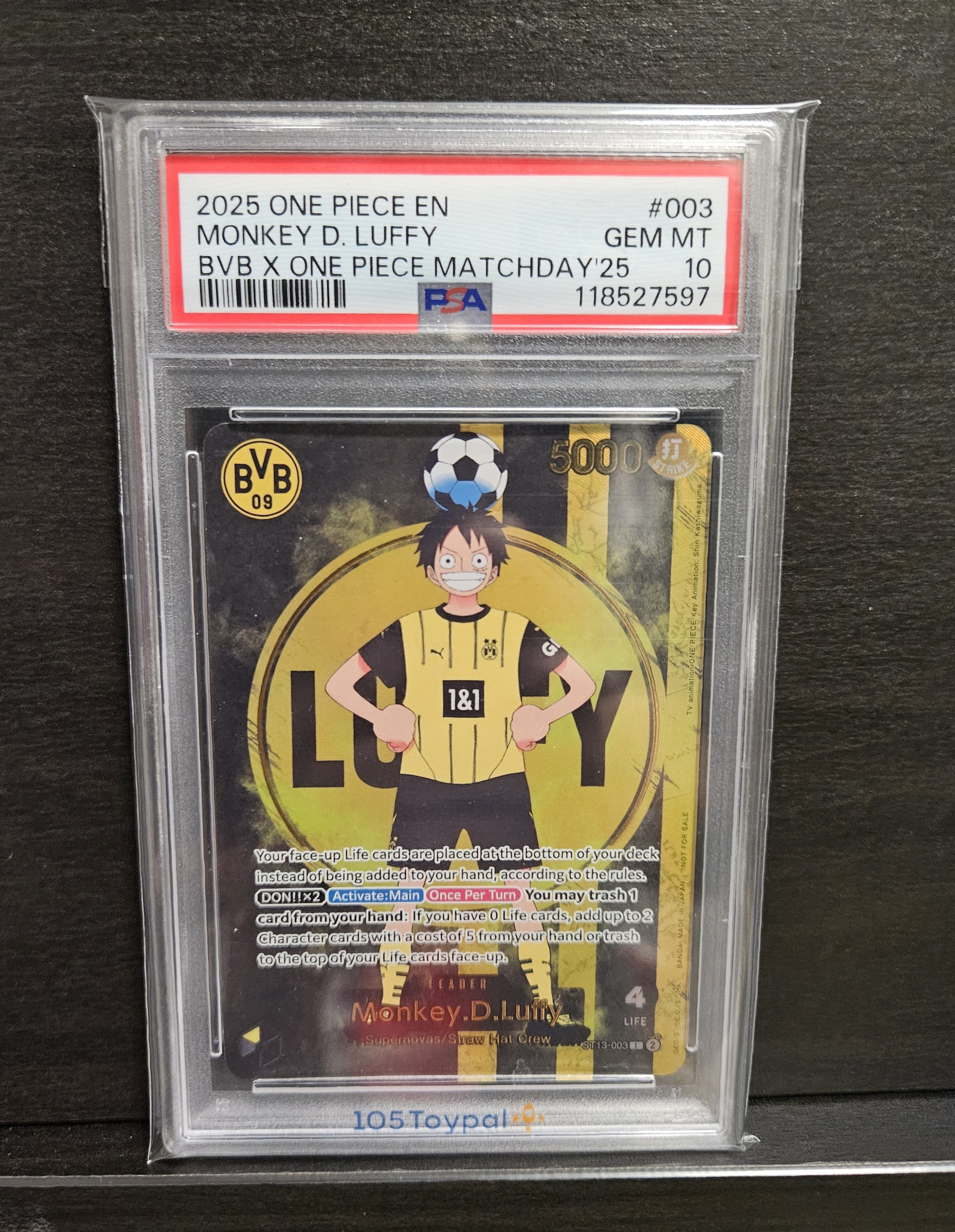 現貨- 【PSA10】BVB多蒙特路飛promo (ST13-003)