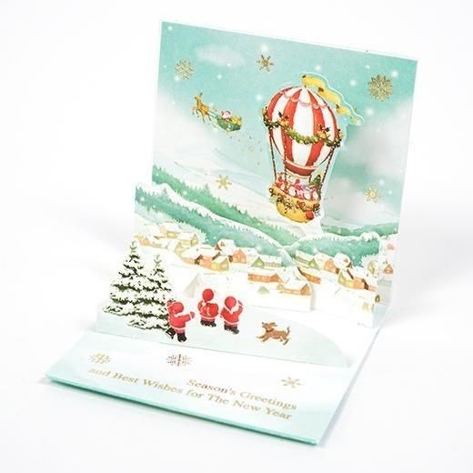 聖誕小鎮 迷你立體 金箔聖誕卡片｜日本Greeting Life