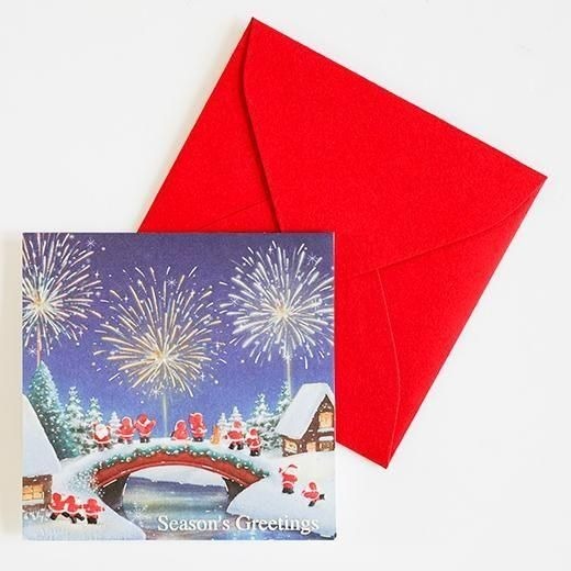 聖誕小鎮 迷你立體 金箔聖誕卡片｜日本Greeting Life