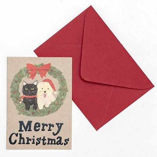 賓士貓 迷你聖誕卡片｜日本Greeting Life 袖山嘉穗子