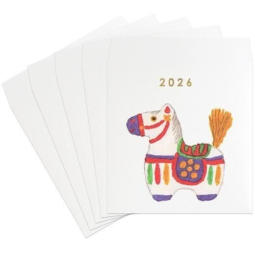 馬年 5入 迷你小信封 紅包袋｜日本插畫家 米津祐介