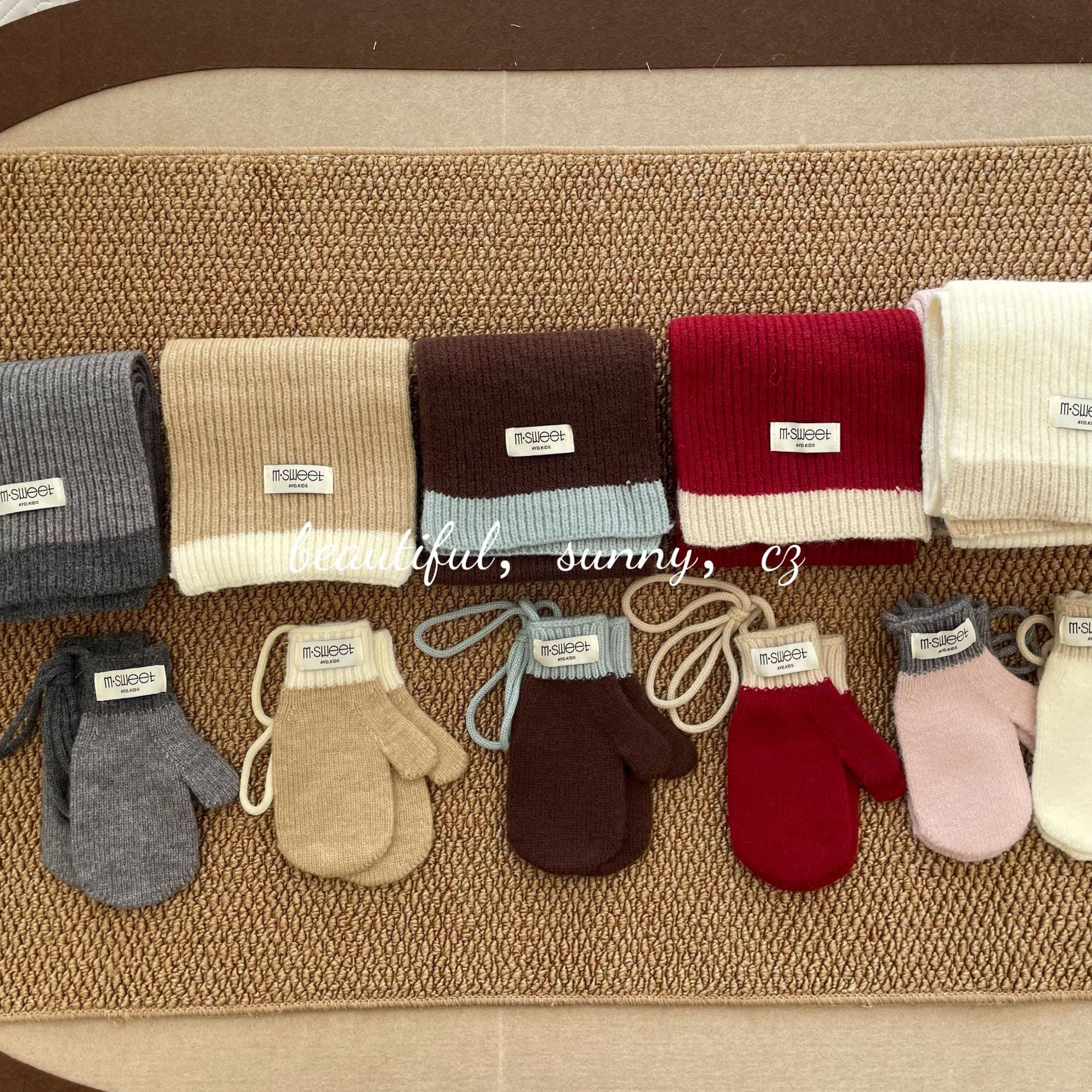 美拉德色系圍巾/手套