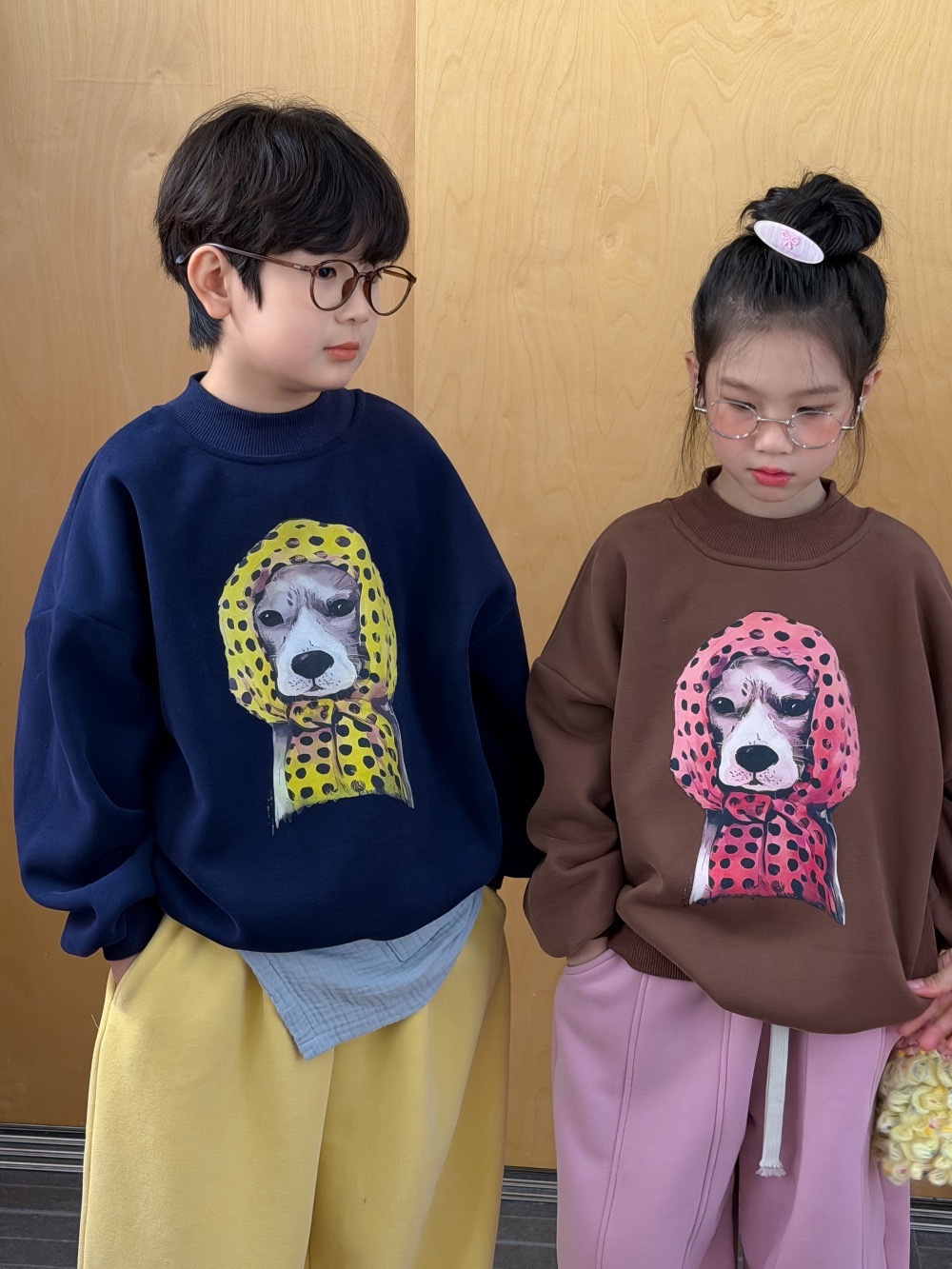 加絨狗狗圓領上衣