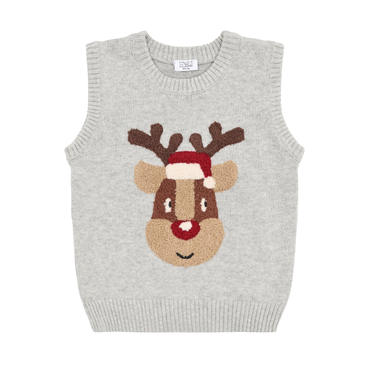 〖 Hust & Claire 〗淺灰馴鹿針織背心