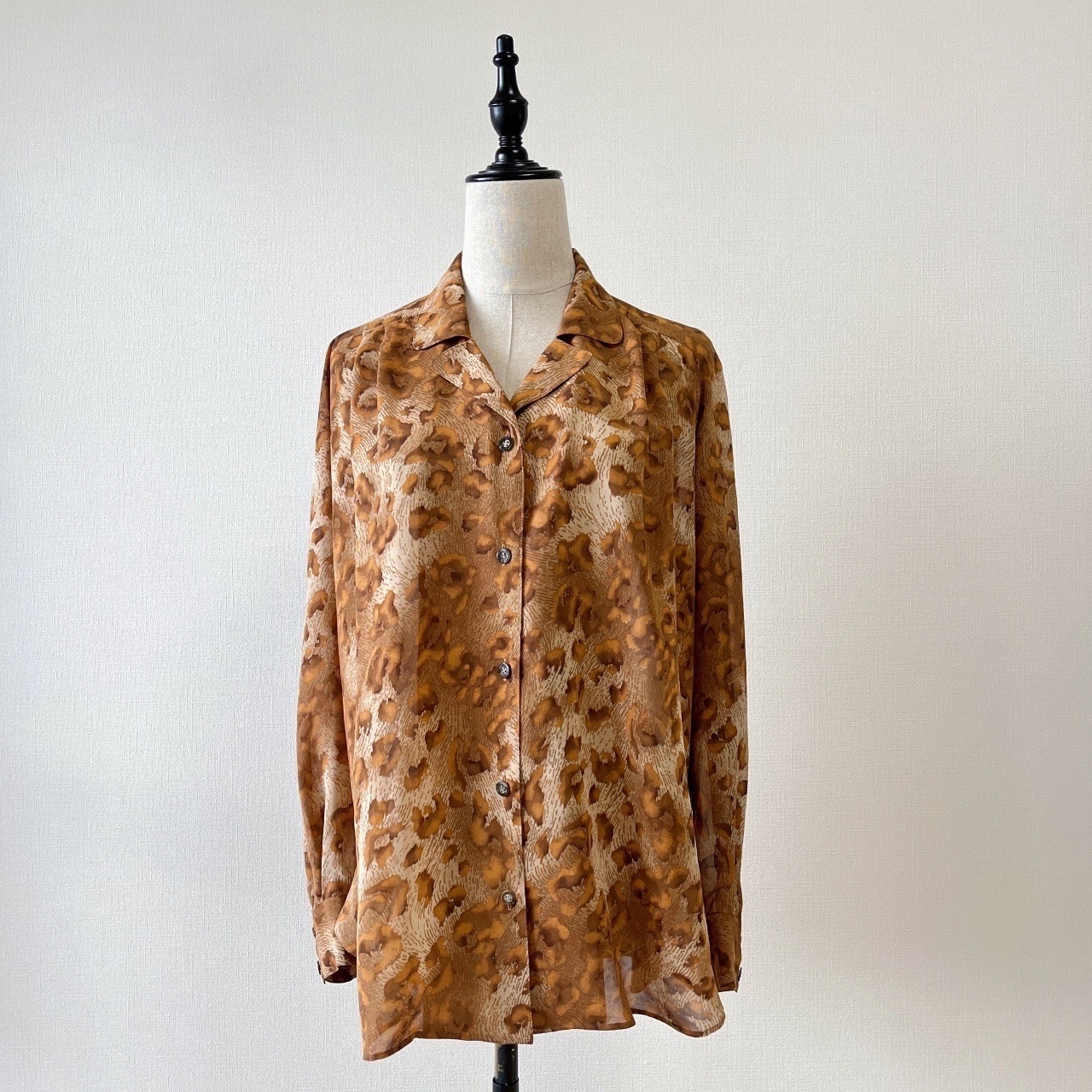 日本製橙棕色原野風長袖古著上衣