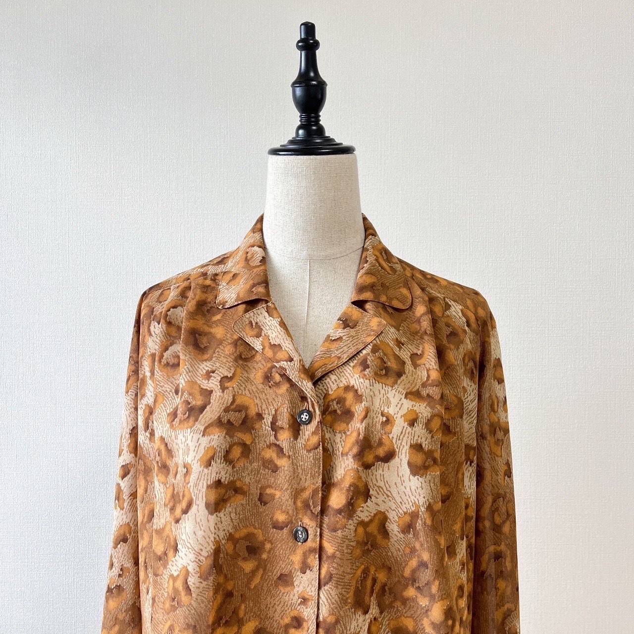 日本製橙棕色原野風長袖古著上衣