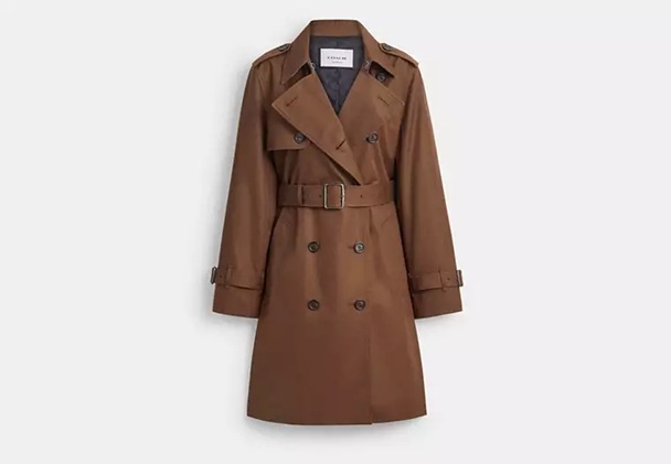 [U] COACH CHOCOLATE BROWN MID TRENCH, CAB94-CBW (UCO20)