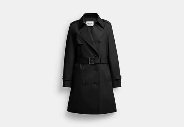 [U] COACH BLACK MID TRENCH, CAB94-BLK (UCO21)