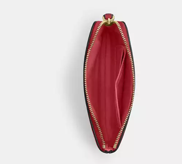 [U] COACH IM/TRUE RED CP483 PEBBLED LEATHER CORNER ZIP WALLET, 198685000528 (UCO92)