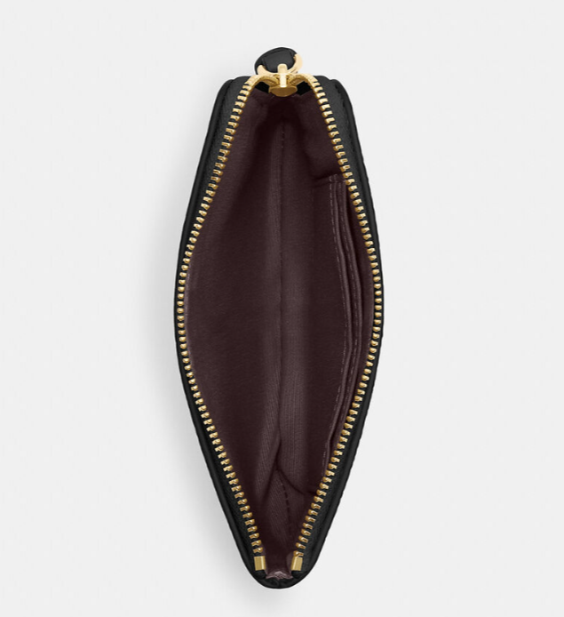 [U] COACH IM/BLACK CP483 PEBBLED LEATHER CORNER ZIP WALLET, 196395197729 (UCO93)