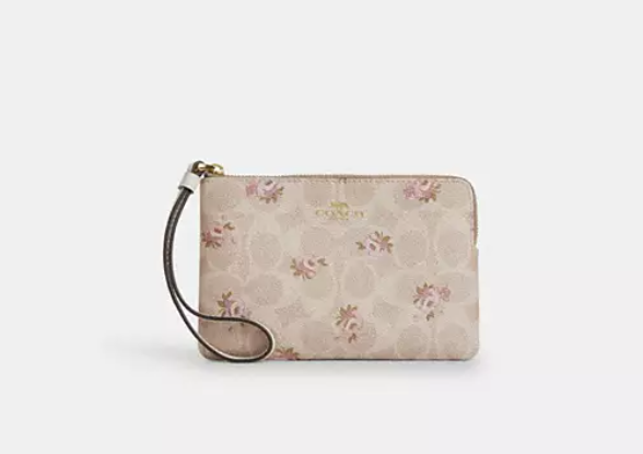 [U] COACH IM/SAND MULTI CAR20 CORNER ZIP SIG FLORAL, 196395785339 (UCO95)