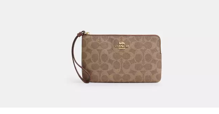 [U] COACH IM/TAN/BROWN CZ277 LRG CRN ZIP SIG CANVAS, 196395662647 (UCO97)