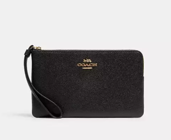 [U] COACH IM/BLACK CV395 LRG CRN ZIP WALLET, 196395413607 (UCO102)