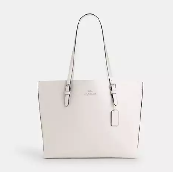 [U] COACH SV/CHALK CV968 LTH TNL HW MOLLIE TOTE, 196395540280 (UCO103)