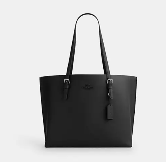 [U] COACH SV/BLACK CV968 LTH TNL HW MOLLIE TOTE, 196395540273 (UCO106)