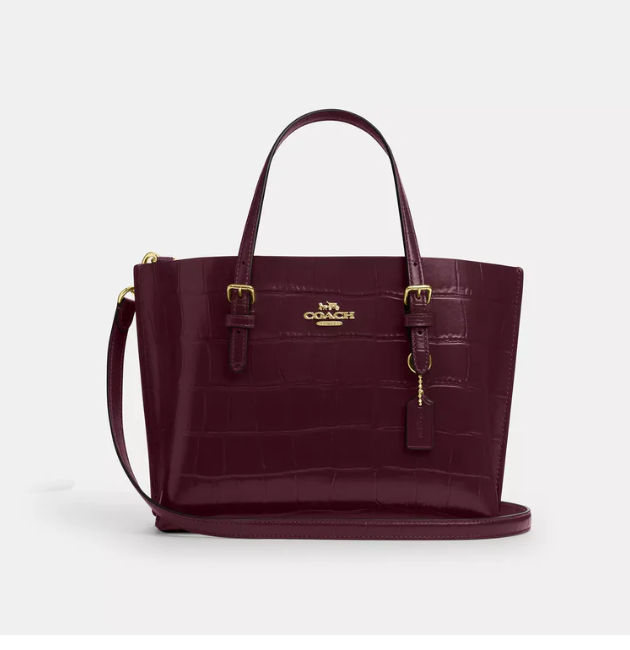 [U] COACH IM/DARK WINE CW017 CROC MOLLIE 25, 196395996049 (UCO107)