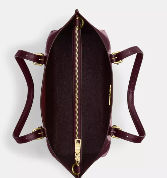 [U] COACH IM/DARK WINE CW017 CROC MOLLIE 25, 196395996049 (UCO107)