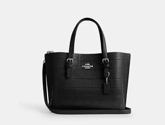 [U] COACH SV/BLACK CW017 CROC MOLLIE 25, 196395538584 (UCO108)