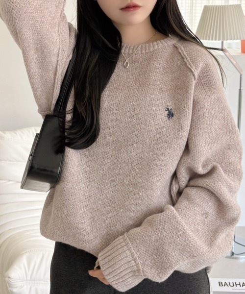 🇯🇵日本新年折扣 25秋冬 U.S. POLO ASSN 混色圓領落肩針織上衣