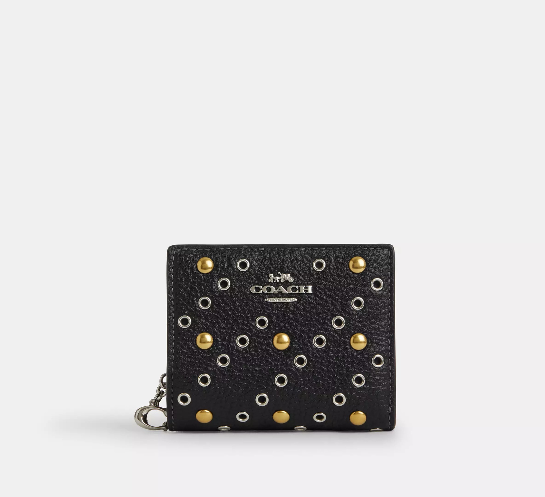 [U] COACH SV/BLACK MULTI CCL78 SNAP WLT RIVETS, 196395998180 (UCO55)