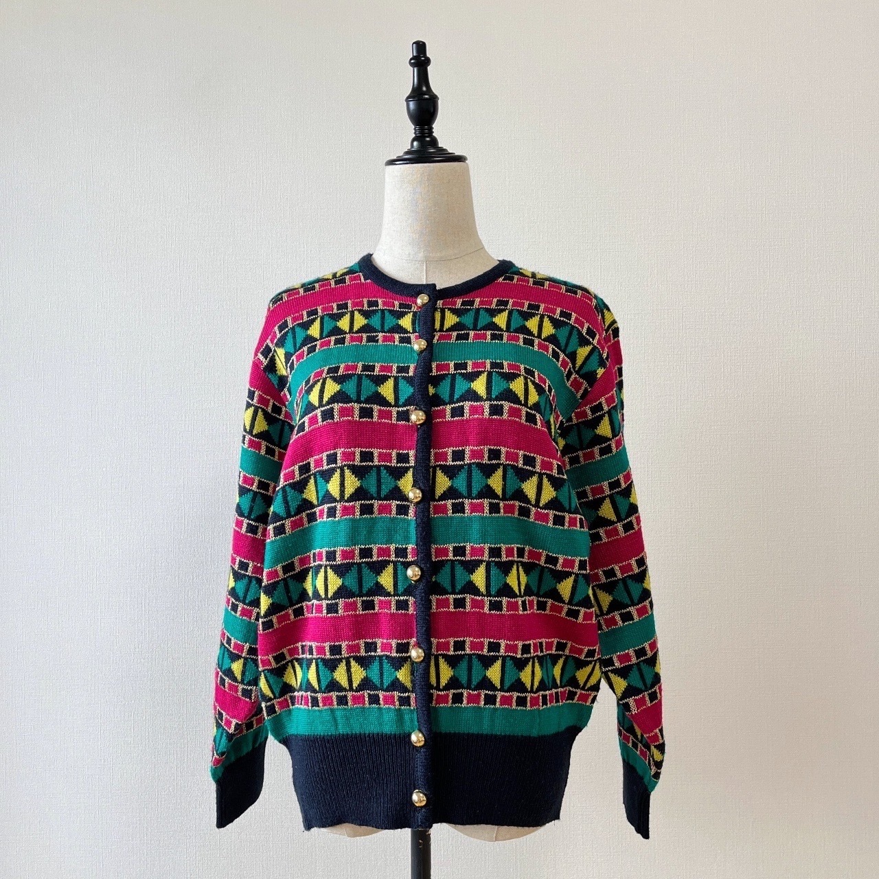 K.collection 日本製黃金之風幾何圖案毛衣外套