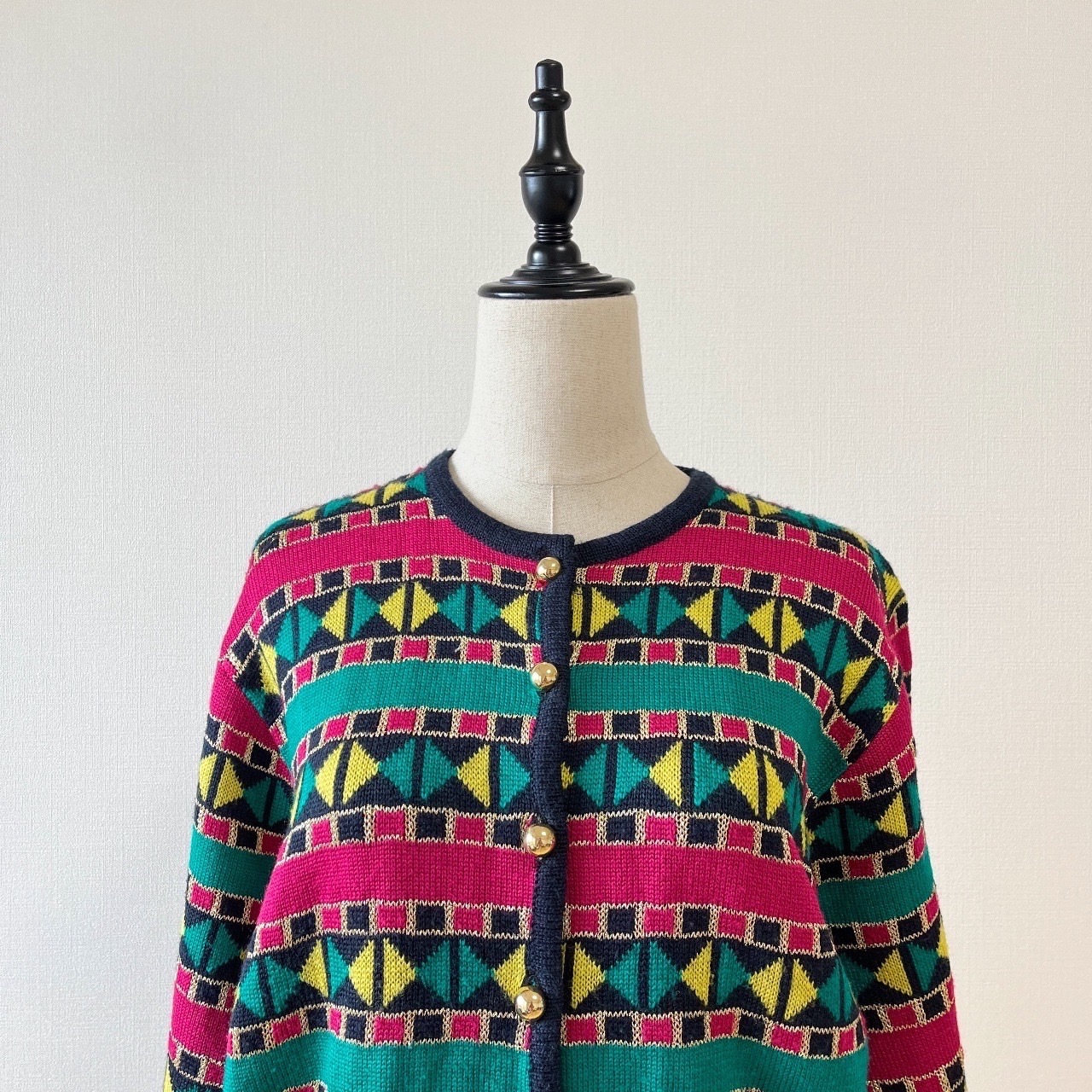 K.collection 日本製黃金之風幾何圖案毛衣外套