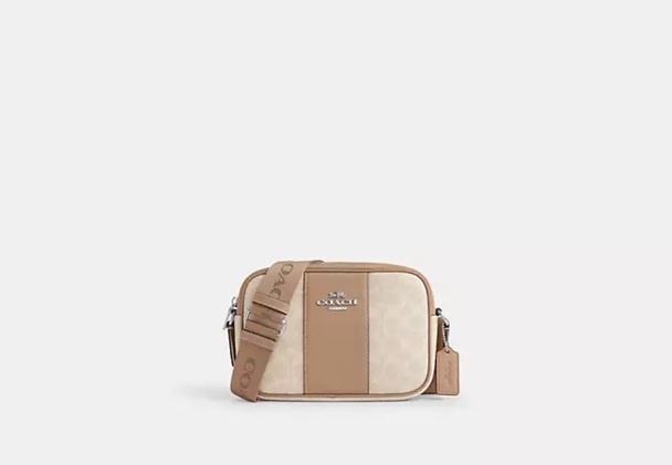 [U] COACH SV/SAND/TAUPE CZ185 LTH STP JAMIE CMR, 196395661268 (UCO72)