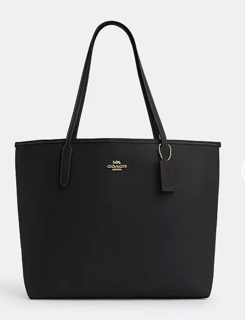 [U] COACH IM/BLACK CR111 LTH CITY TOTE, 196395290512 (UCO118)