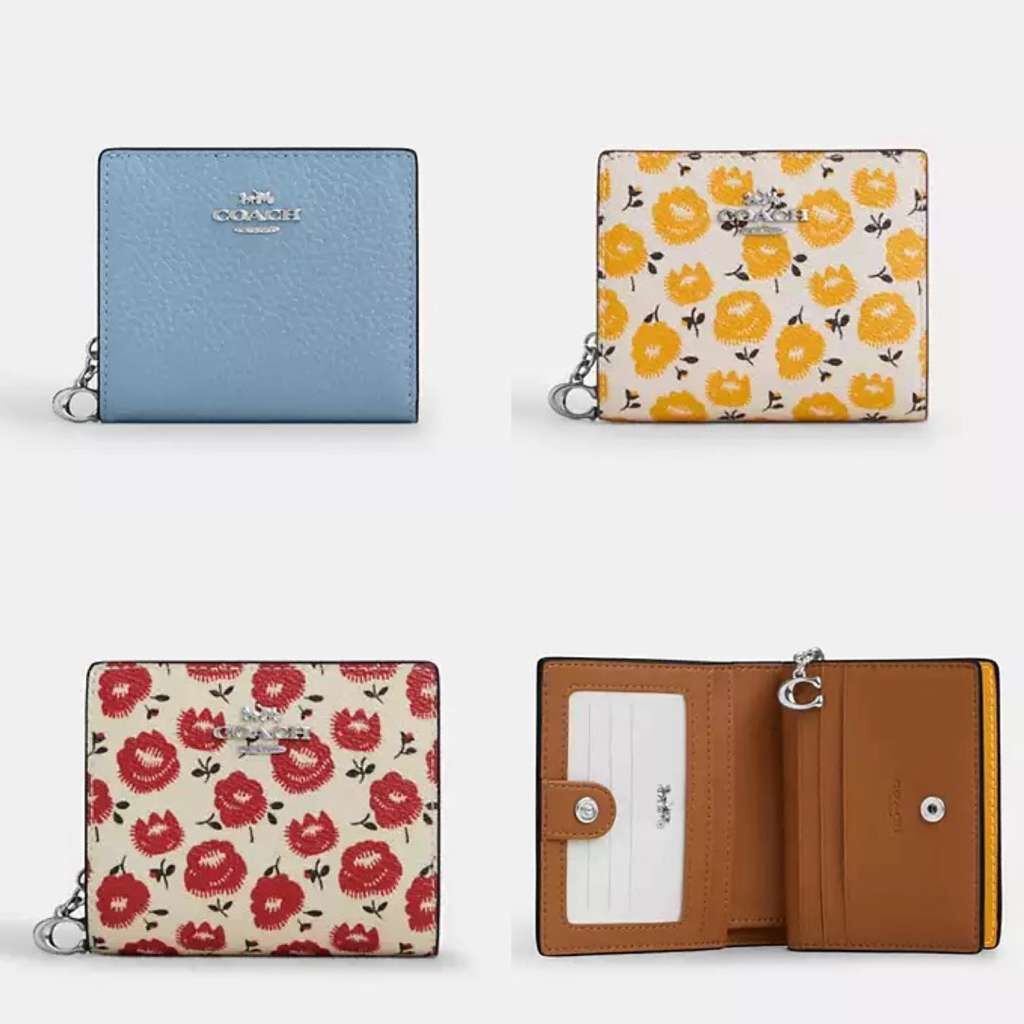 【預購】COACH K1122100 Snap Wallet 銀扣款銀包