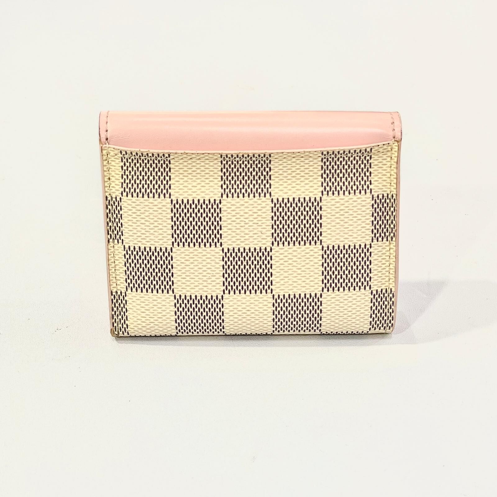 95%NEW二手LV短銀包, N60292, 粉色/白色棋盤格, 三折款帆布, ZOE DAMIER AZUR #香榭站正品