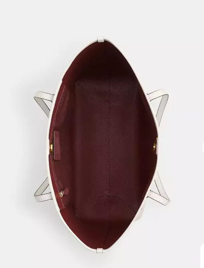 [U] COACH IM/CHALK CR111 LTH CITY TOTE, 196395290529 (UCO122)