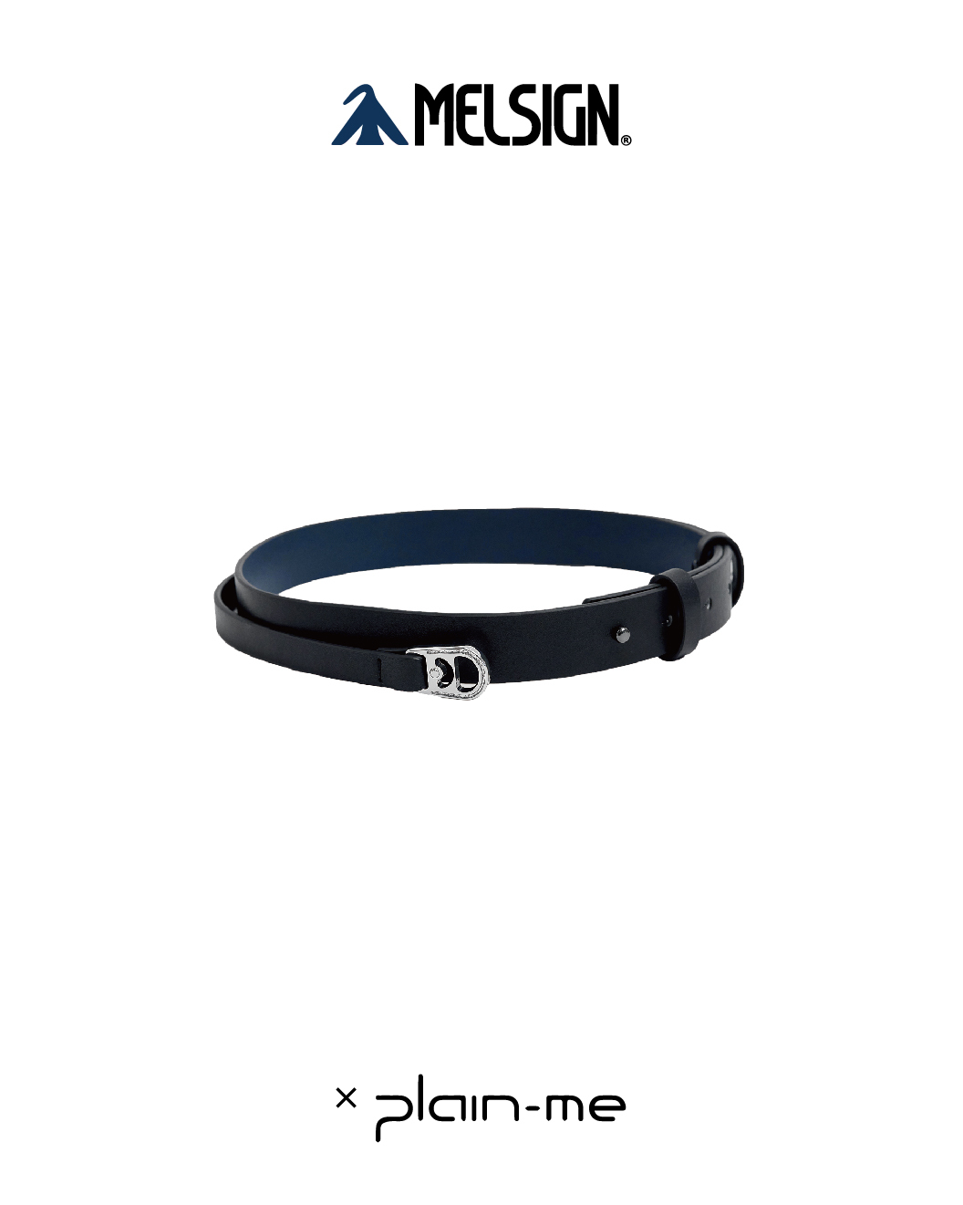 MELSIGN x plain-me 雙面拼接皮帶 黑 聯名款 25 A/W Error Opener Belt