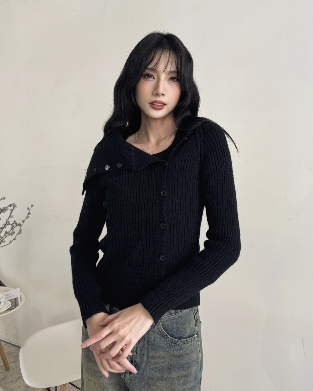 聖誕氛圍設計鈕扣上衣-0742