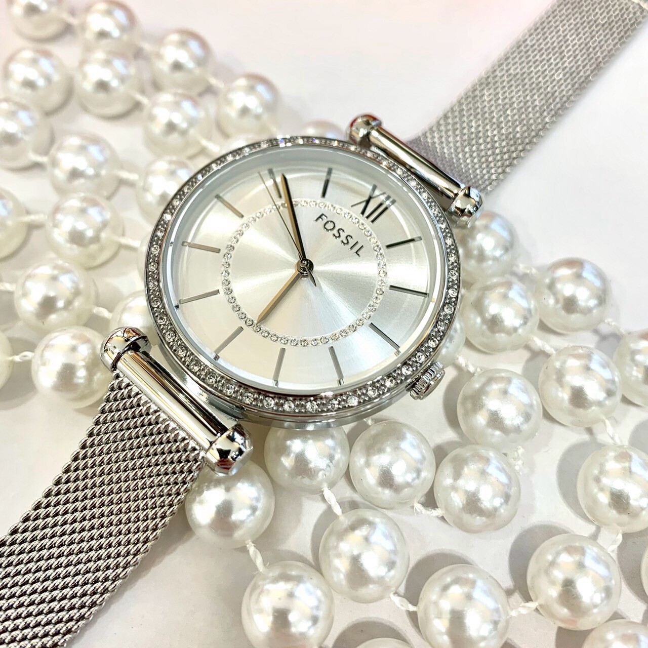 【FOSSIL】晶鑽石英女錶BQ3988 36mm 現代鐘錶