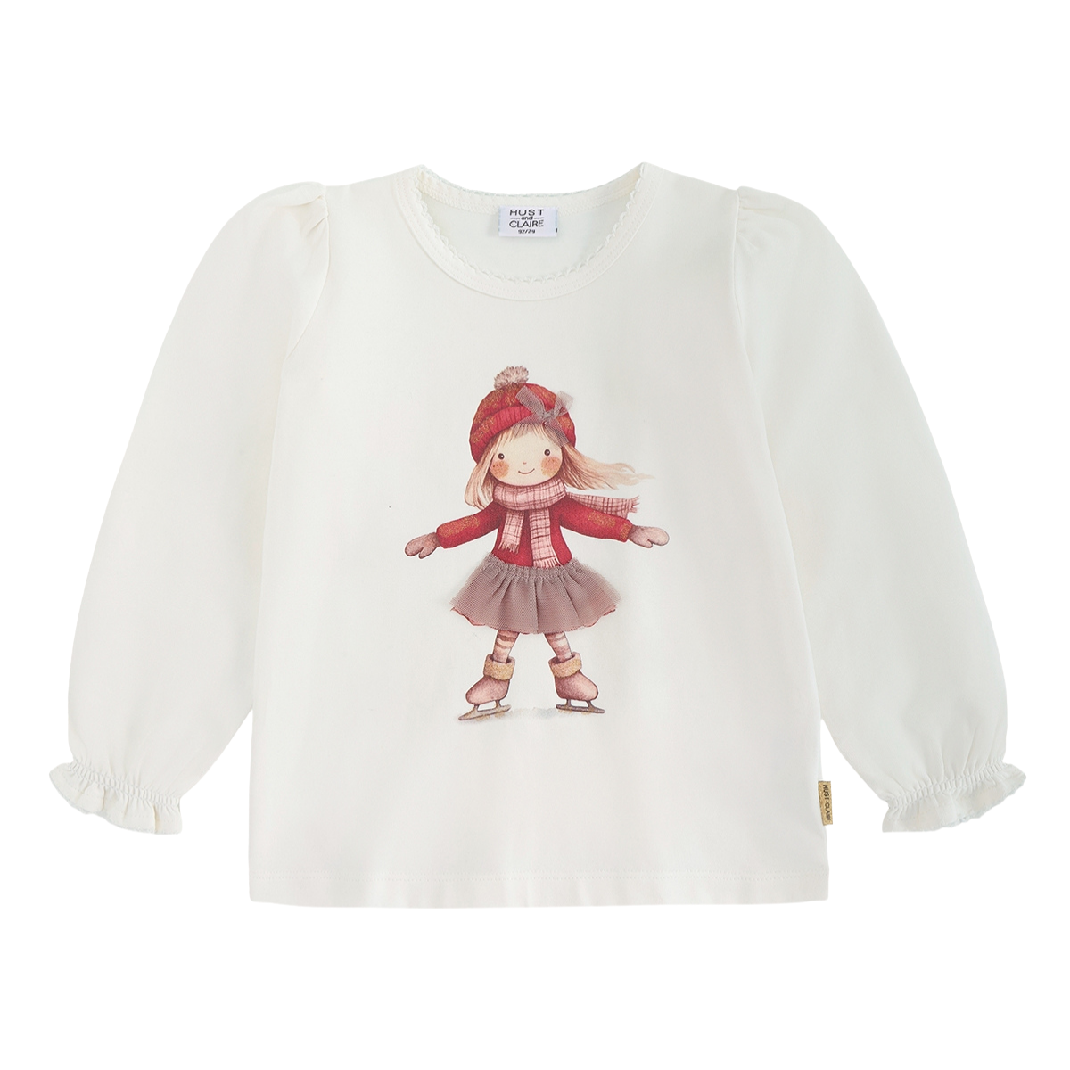 〖 Hust & Claire 〗米白滑冰女孩上衣